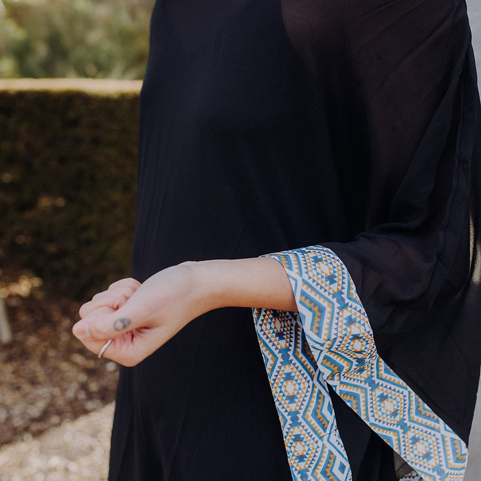 Aonui Kaftan - Black & White Border