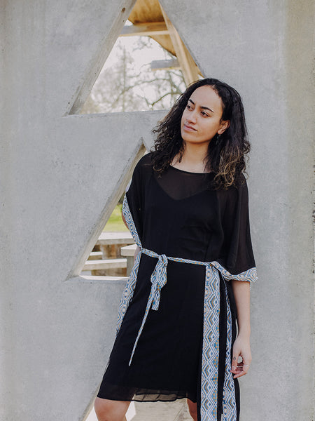 Aonui Kaftan - Black & White Border