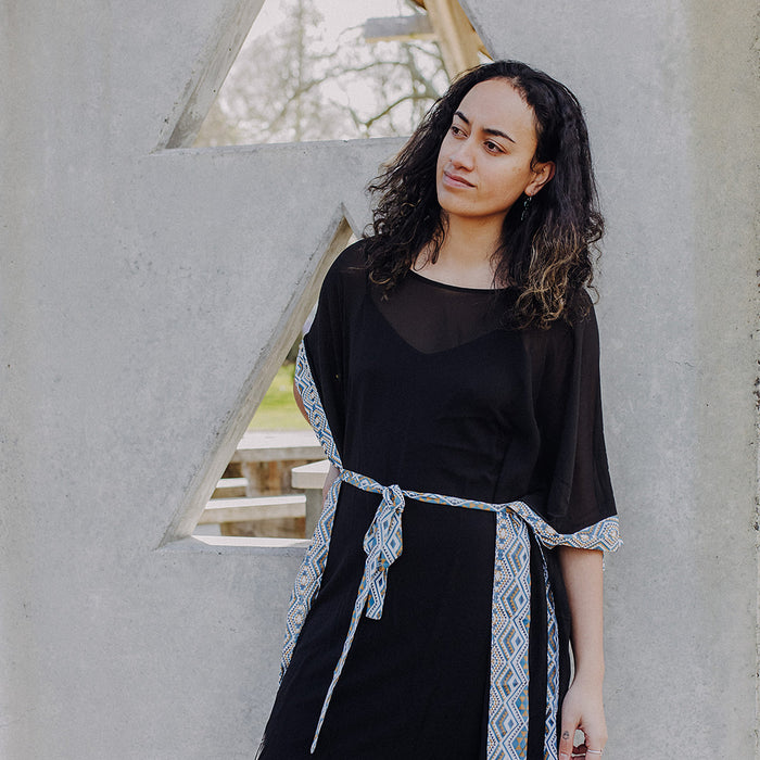 Aonui Kaftan - Black & White Border