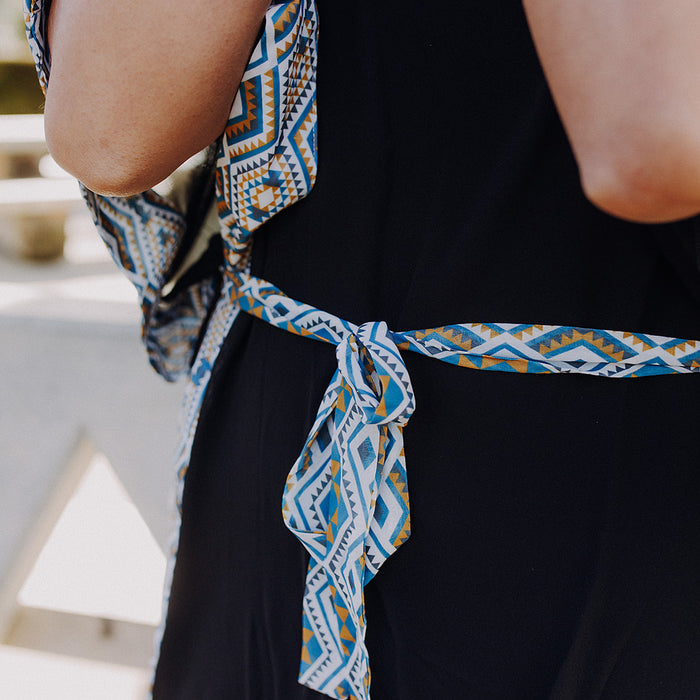 Aonui Kaftan - Black & White Border