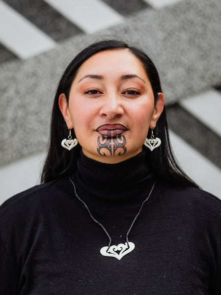 Bone Koru Necklace and Earring Set