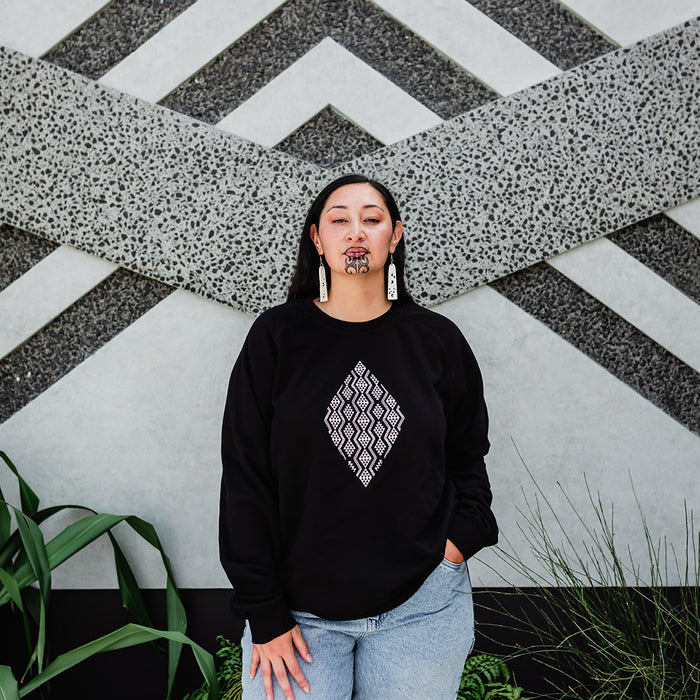 Taimana Print Crew - Black