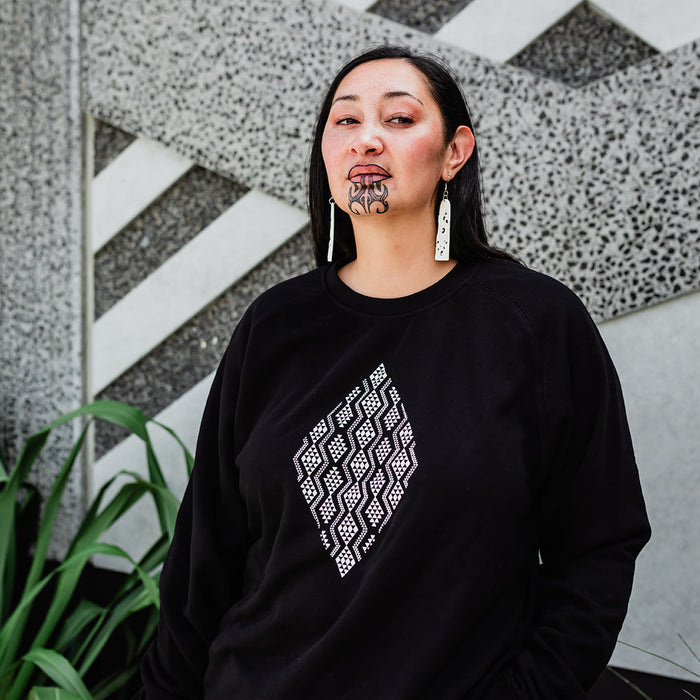 Taimana Print Crew - Black