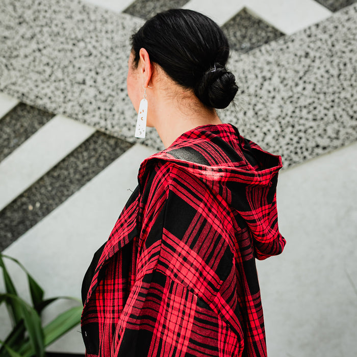 Rangitāmiro Tartan Hoodie Koti - Red