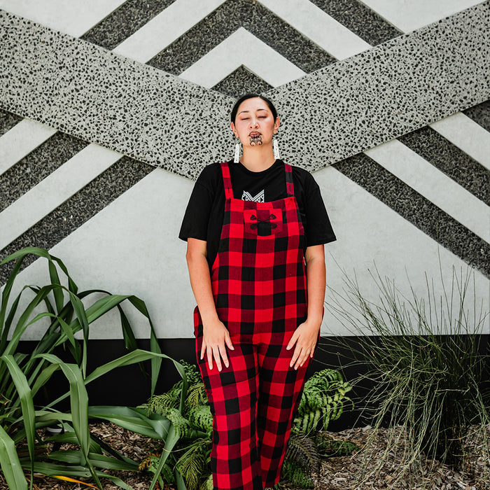 Tartan Overalls - Red & Black