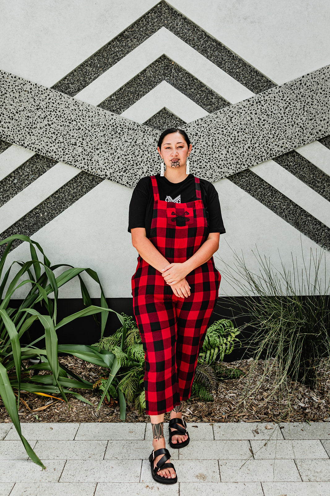 Pre Order Tartan Overalls - Red &amp; Black