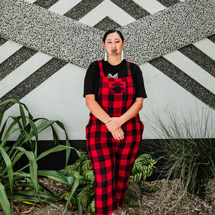 Tartan Overalls - Red & Black