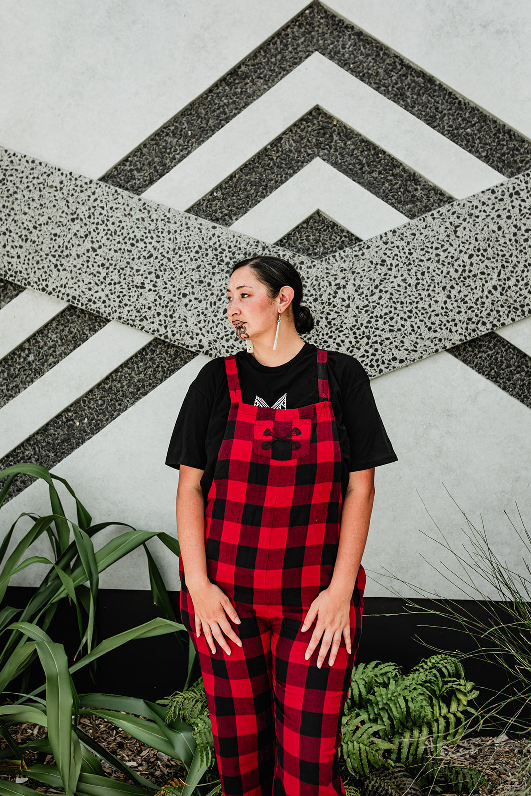 Pre Order Tartan Overalls - Red &amp; Black