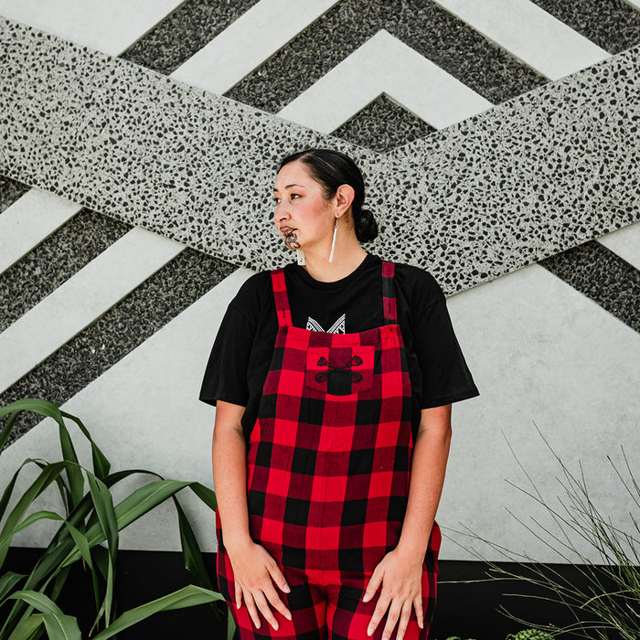 Tartan Overalls - Red & Black