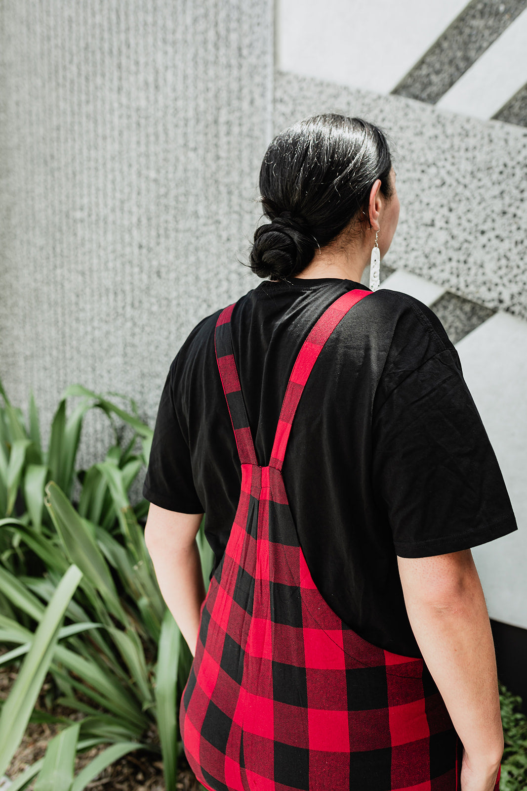 Pre Order Tartan Overalls - Red &amp; Black