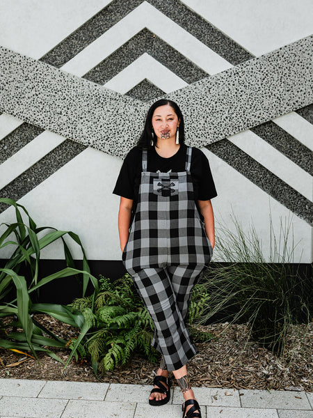 Tartan Overalls - Grey & Black