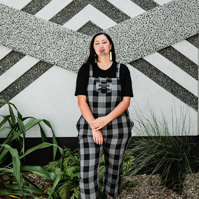 Tartan Overalls - Grey & Black