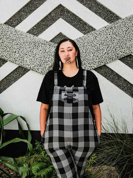 Tartan Overalls - Grey & Black