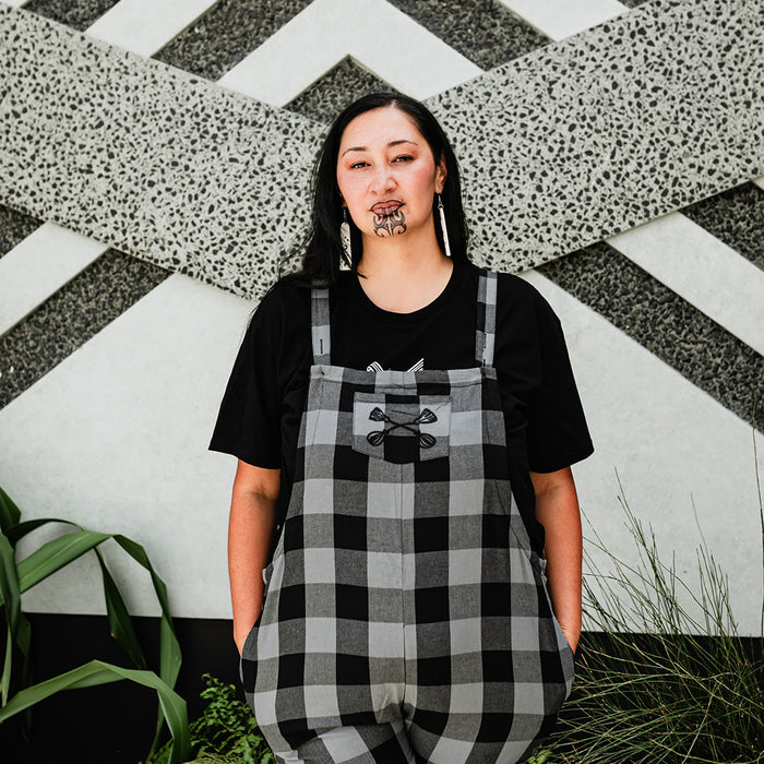 Tartan Overalls - Grey & Black