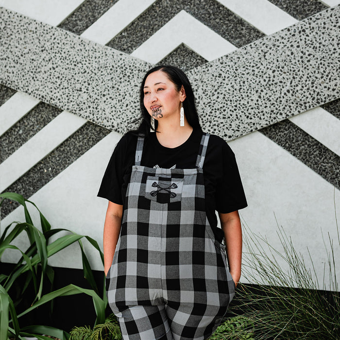 Tartan Overalls - Grey & Black