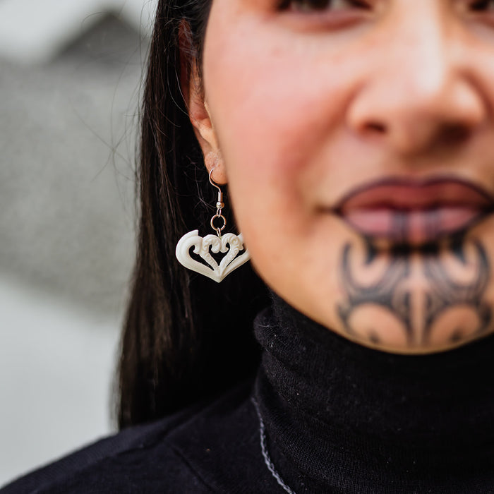 Bone Koru Necklace and Earring Set