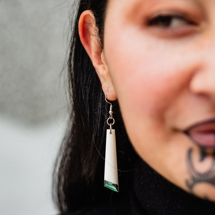 Bone Drop Earrings - Paua