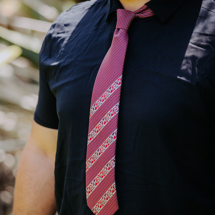 Red Kowhaiwhai Necktie