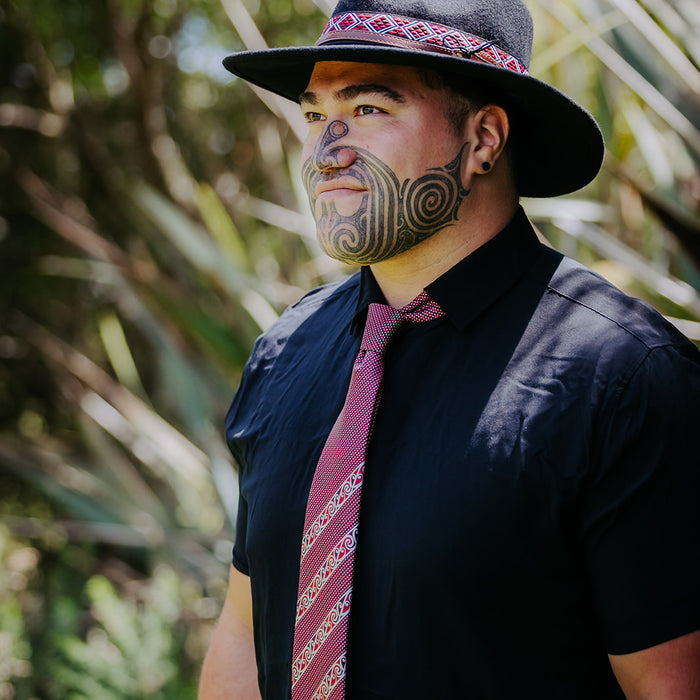 Red Kowhaiwhai Necktie