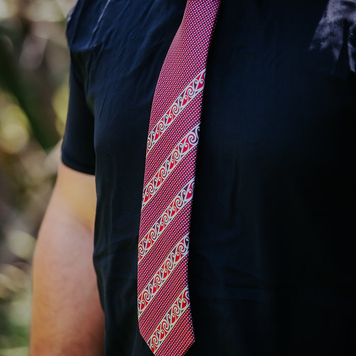 Red Kowhaiwhai Necktie