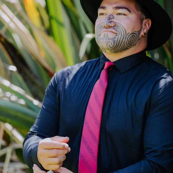 Maroon Kowhaiwahi Necktie