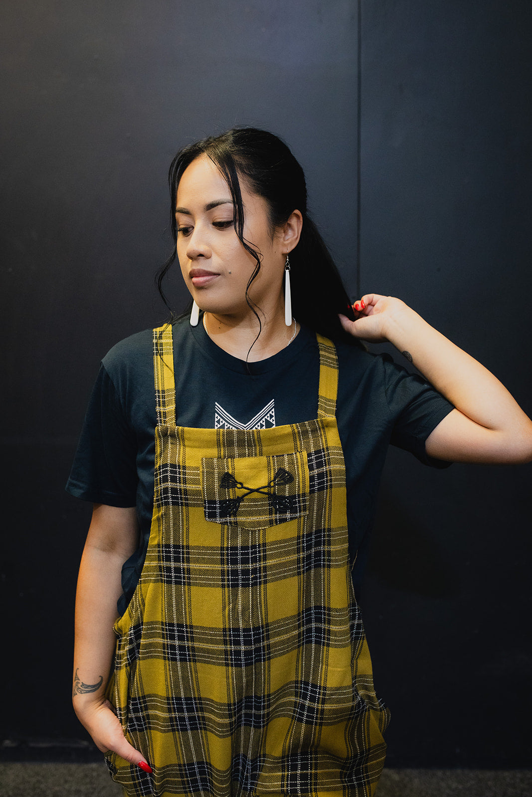 Tartan Overalls - Mustard