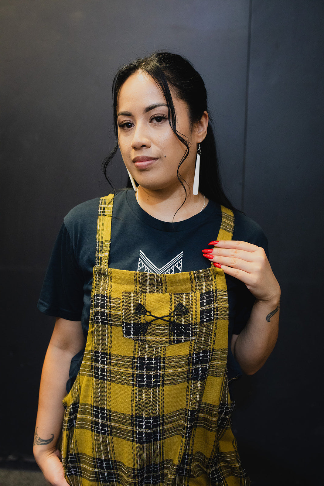 Tartan Overalls - Mustard