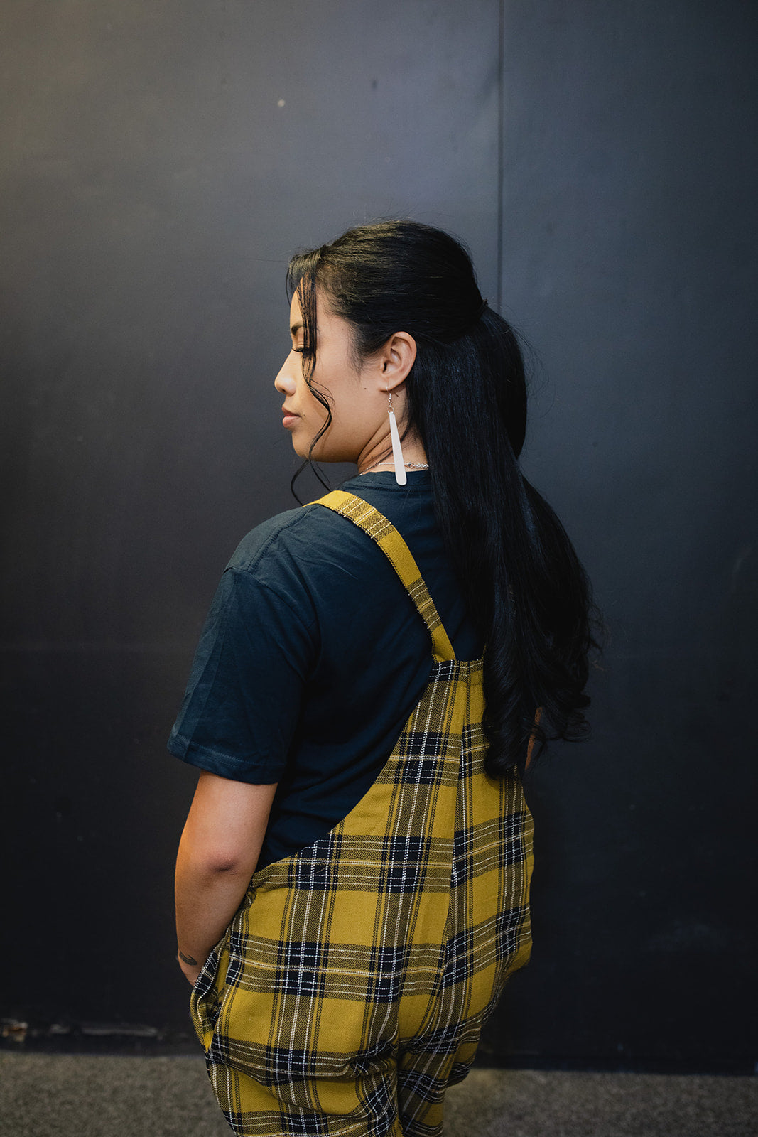 Tartan Overalls - Mustard