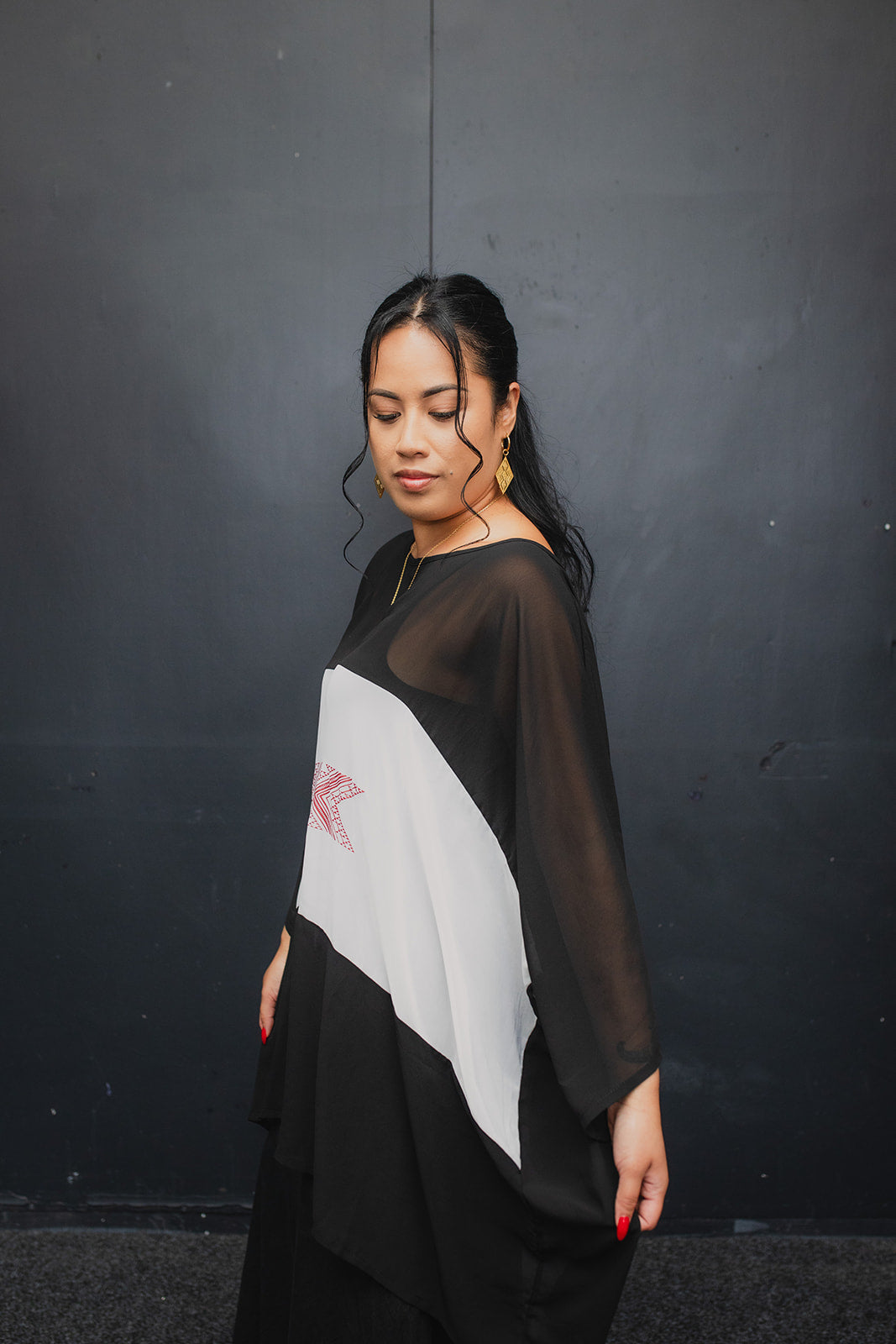 Taniko Hou Slide Top - Black/White/Black