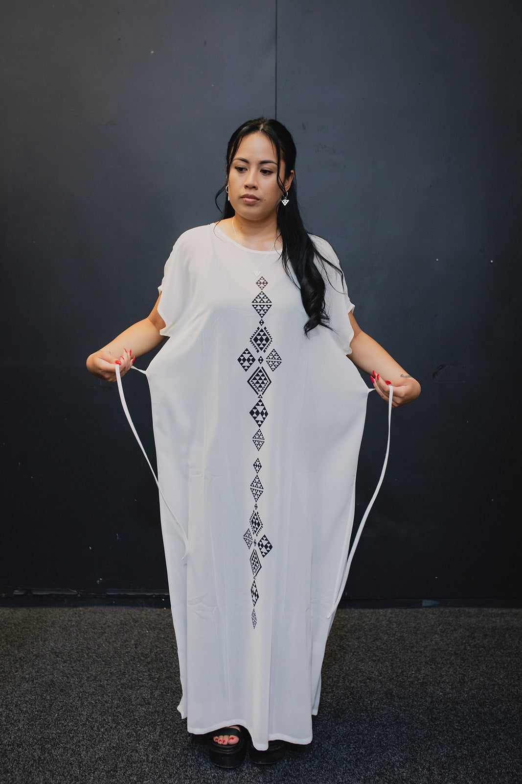 Taniko Roa Chiffon Dress - White