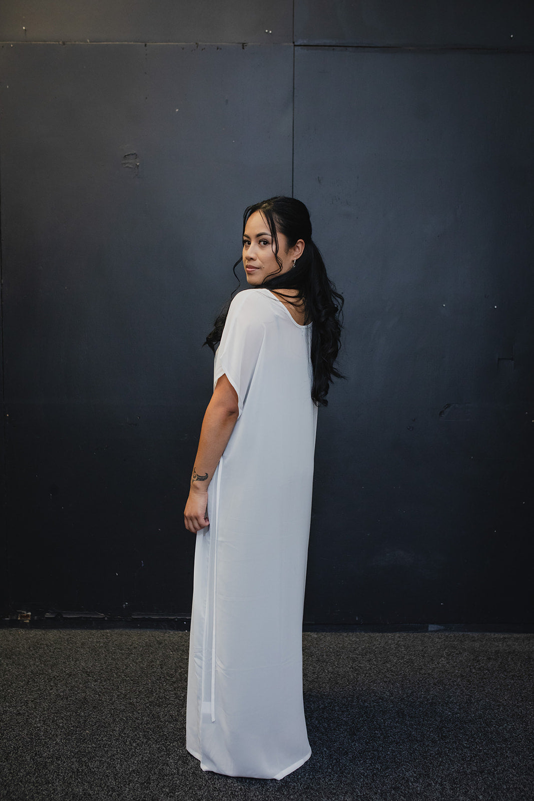 Taniko Roa Chiffon Dress - White