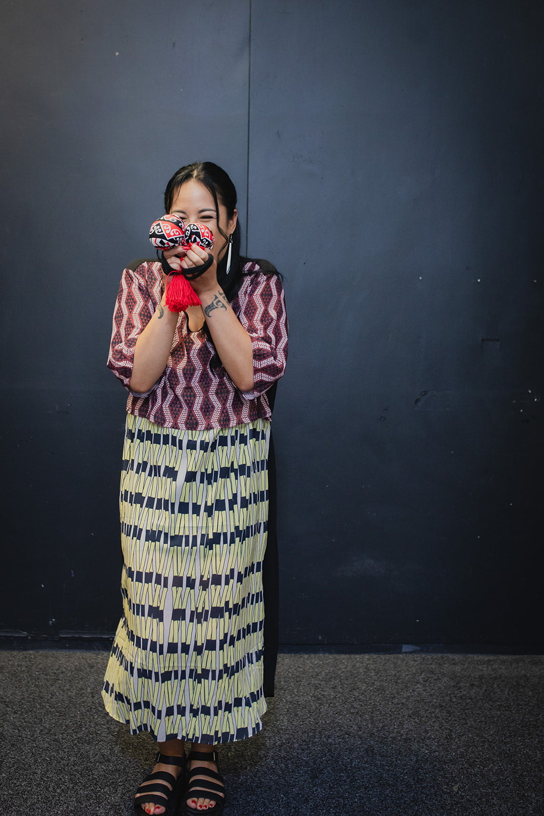 Whero Waharua Kōpito Bodice Piupiu Dress