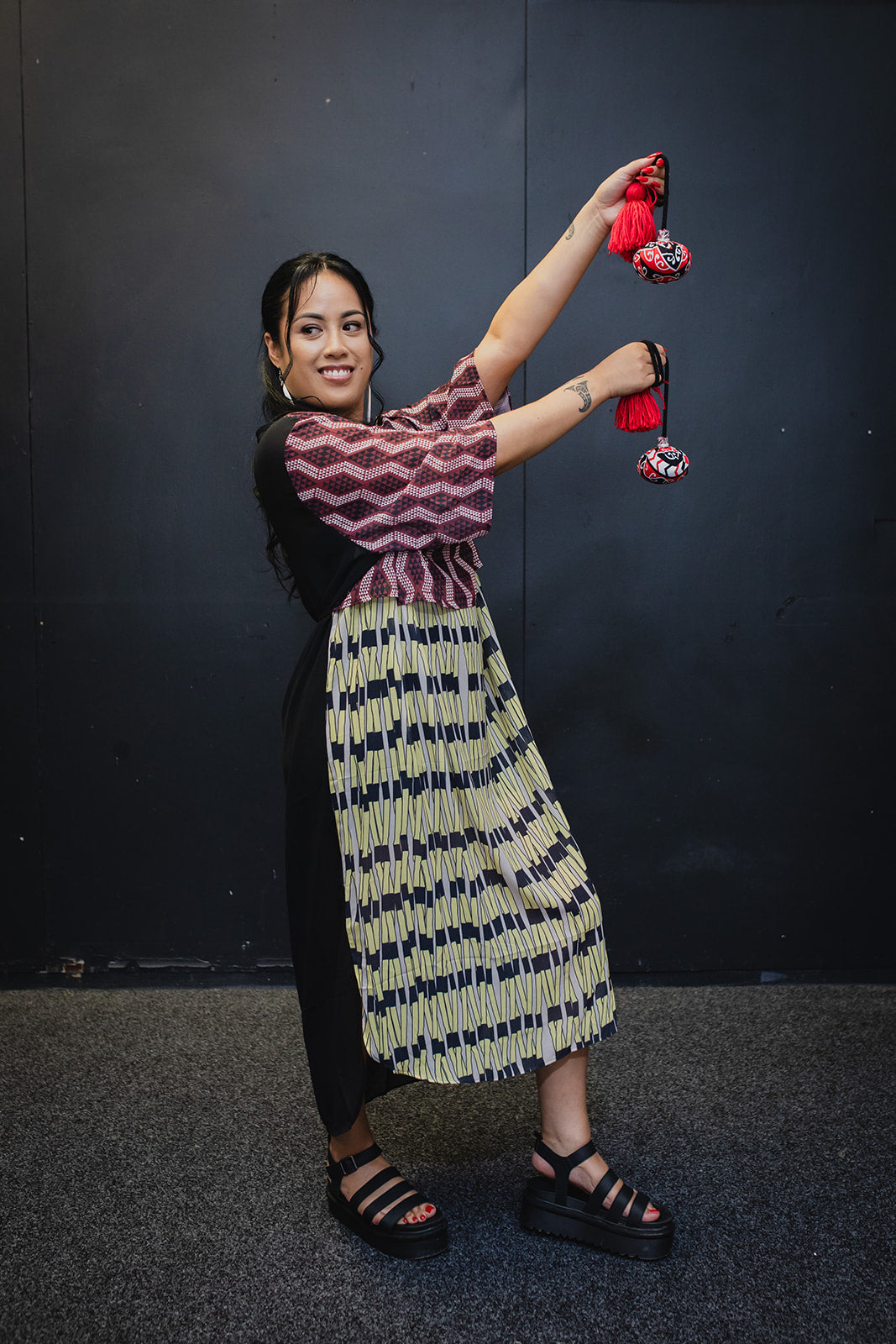 Whero Waharua Kōpito Bodice Piupiu Dress