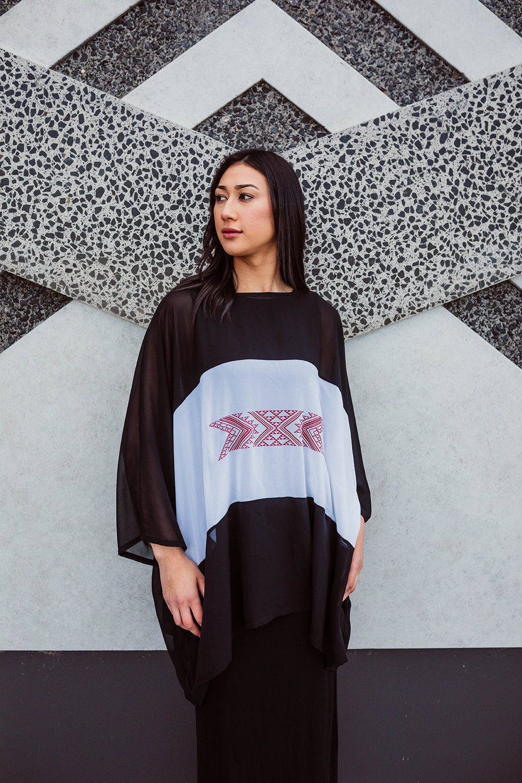 Taniko Hou Slide Top - Black/White/Black