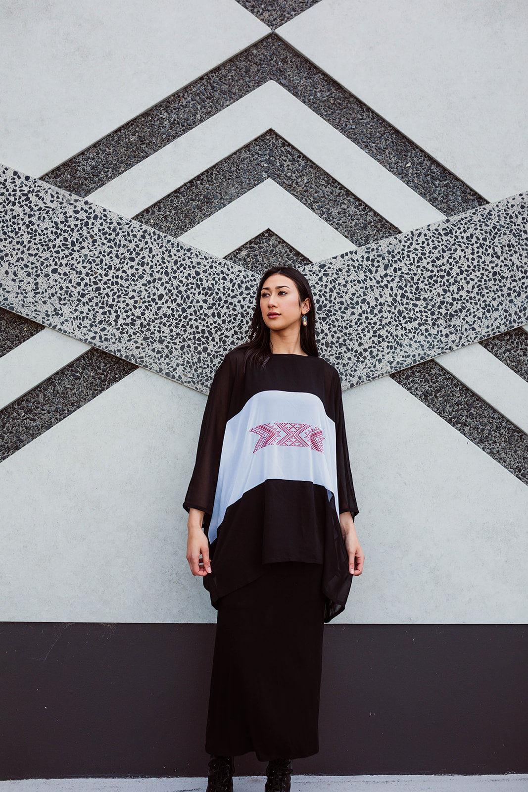 Taniko Hou Slide Top - Black/White/Black