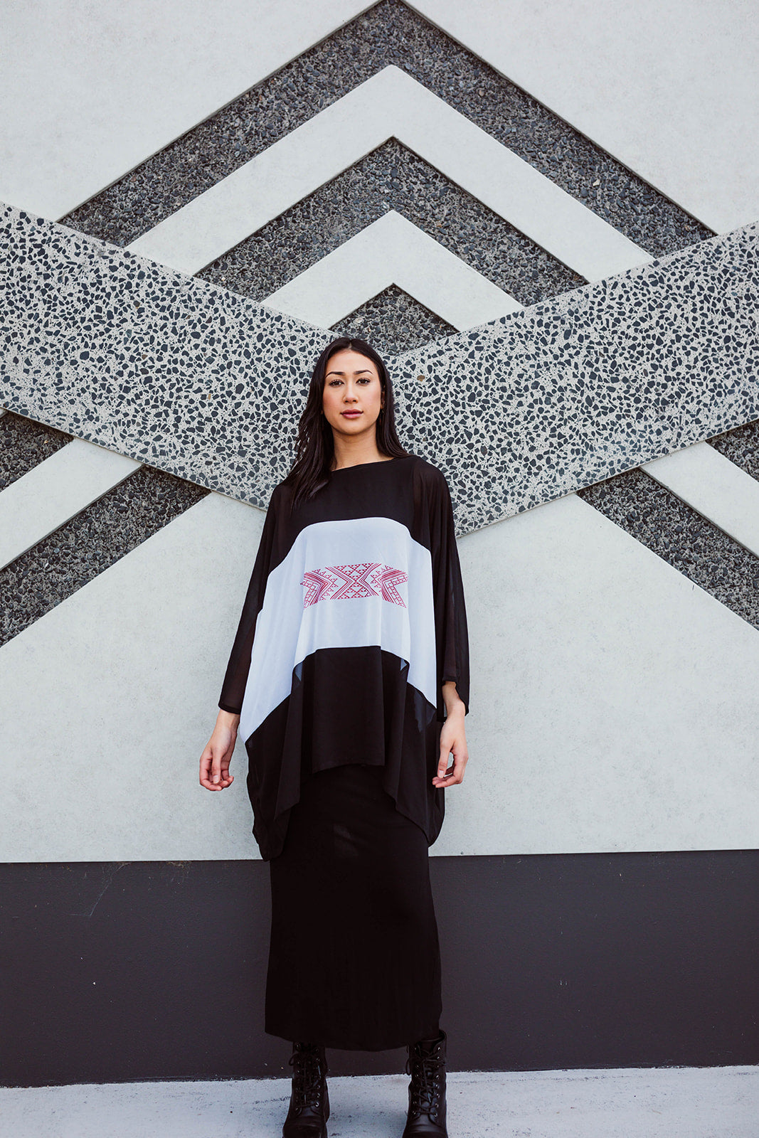 Taniko Hou Slide Top - Black/White/Black