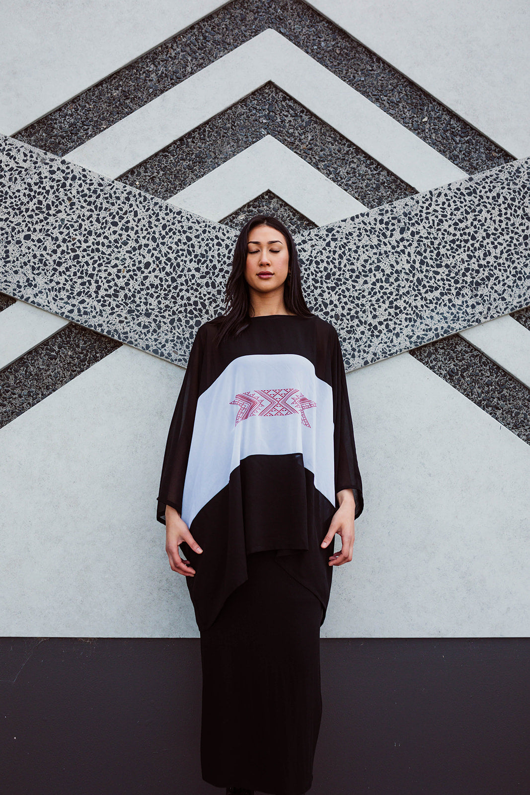 Taniko Hou Slide Top - Black/White/Black