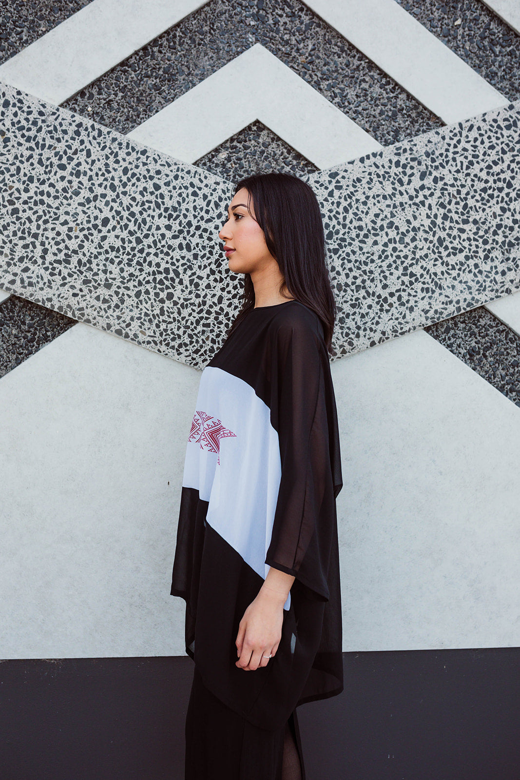 Taniko Hou Slide Top - Black/White/Black