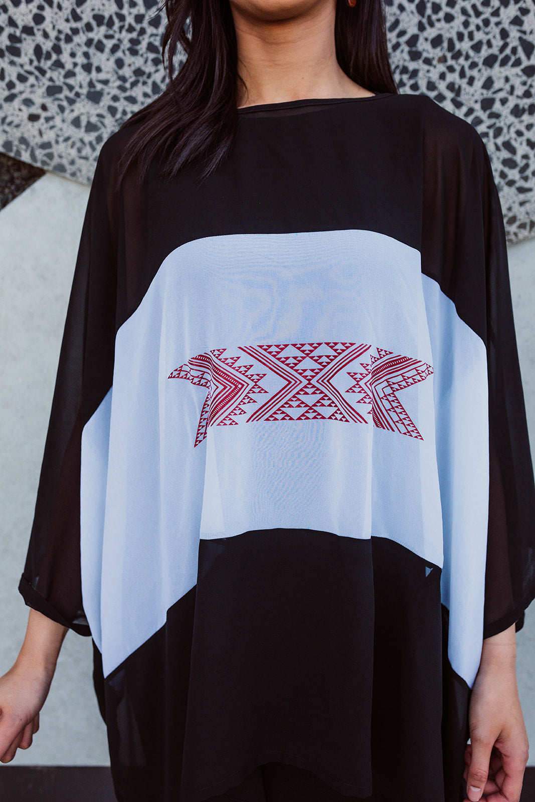 Taniko Hou Slide Top - Black/White/Black