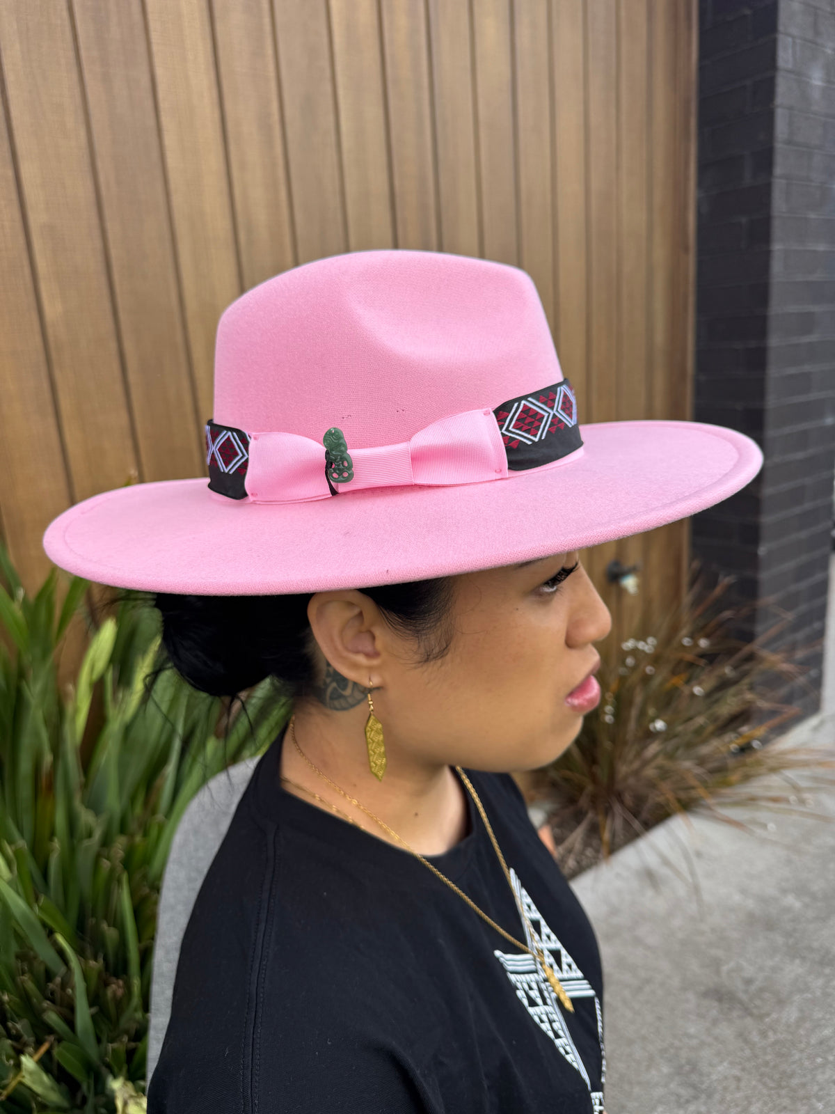 Powder pink - wide brim hat