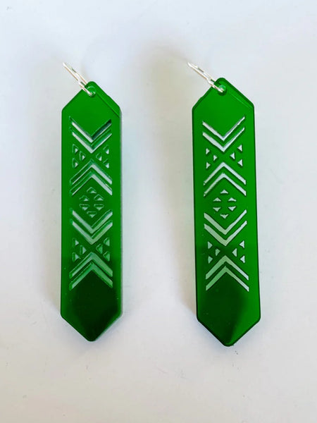 NTK Earrings Green, Tāniko