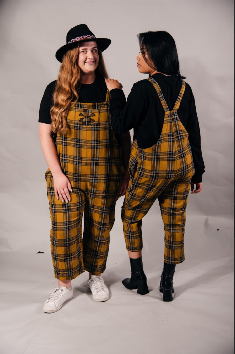 Tartan Overalls - Mustard