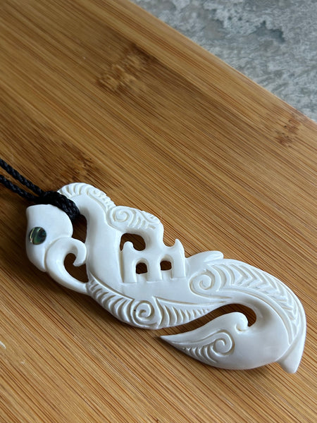 Bone Manaia Hook Pendant