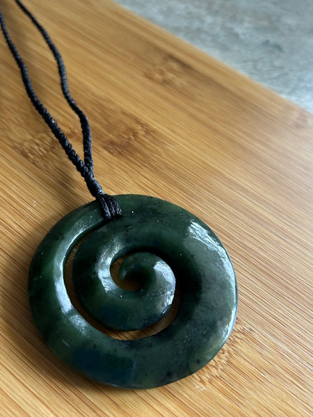 Greenstone Closed Koru Pendant