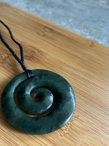 Greenstone Closed Koru Pendant