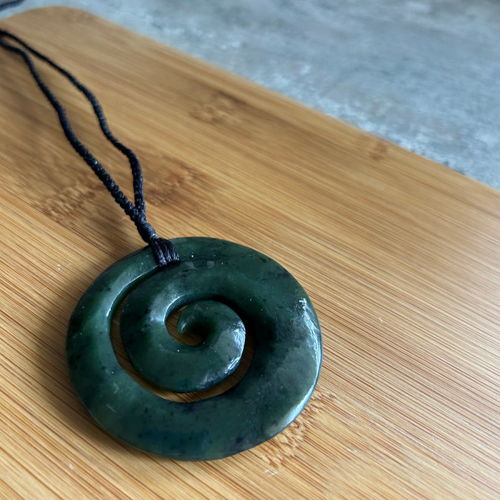 Greenstone Closed Koru Pendant