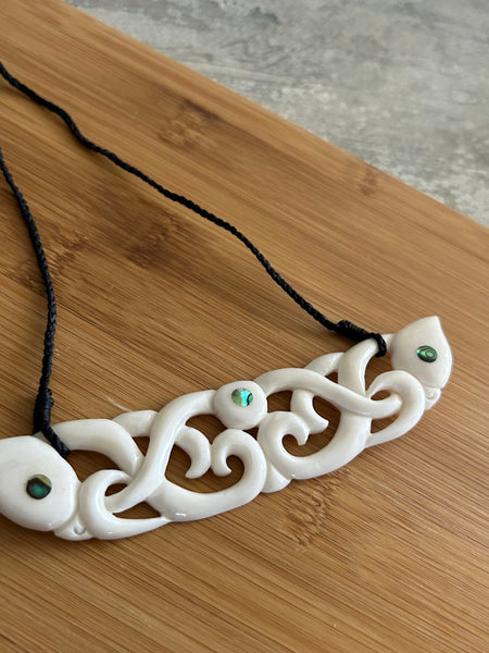 Bone Double Manaia Pendant