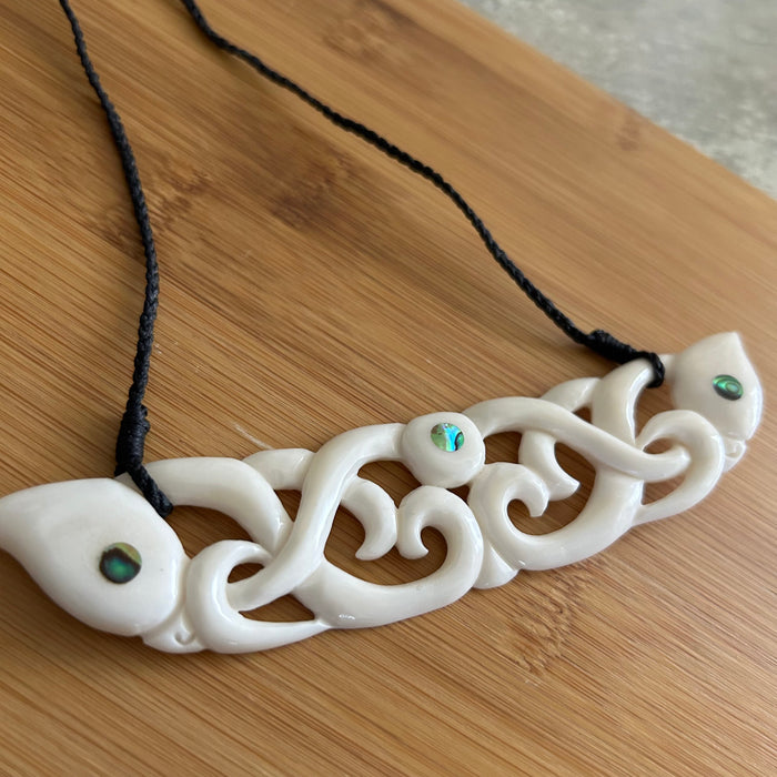 Bone Double Manaia Pendant