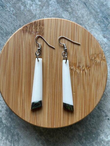 Bone Drop Earrings - Paua