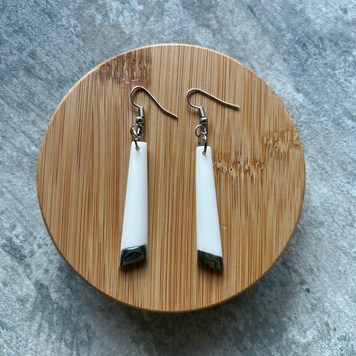 Bone Drop Earrings - Paua